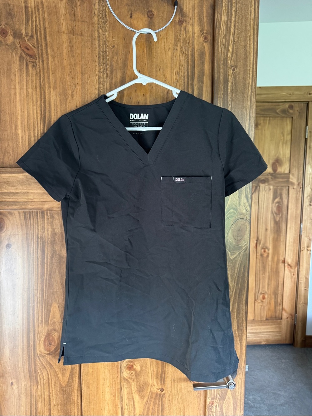 dolan Black V-Neck Short Sleeve Scrub Top